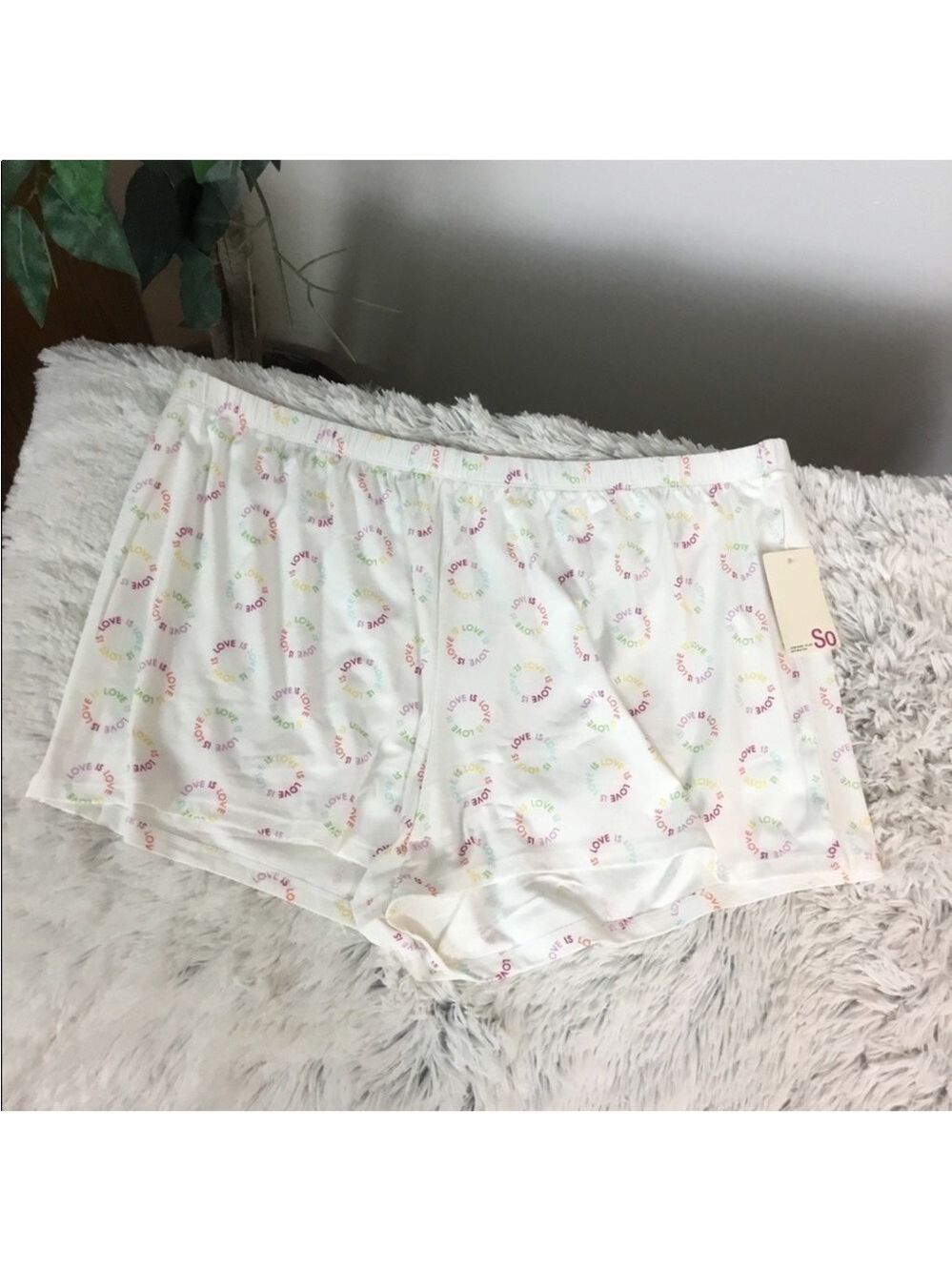 Kohl’s 2-Pack Sleep Shorts – Love Print & Plaid – Size 3X – Pajama Shorts - Picture 7 of 14